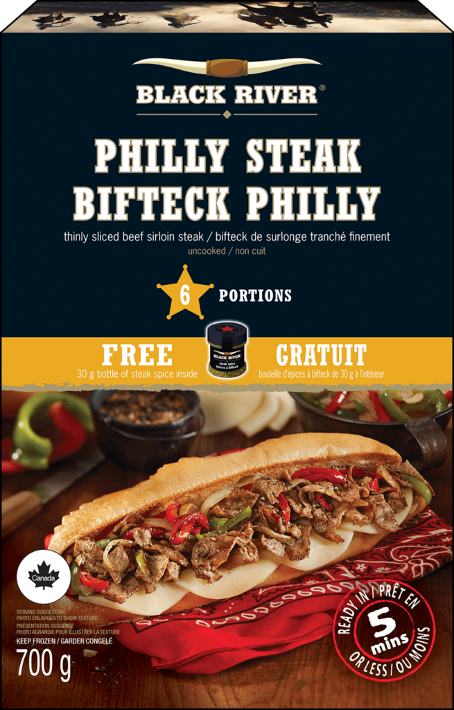Emballage de steak Black River Philly 700g