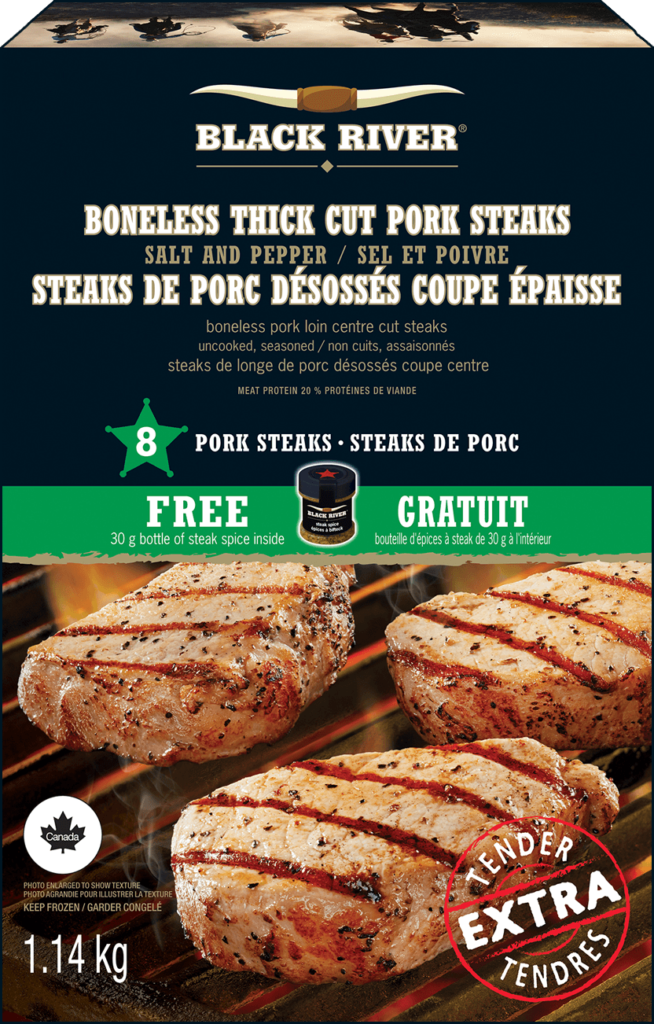 Black River pork steaks 1.14kg packaging